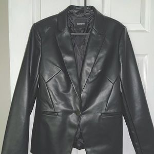 EXPRESS Faux Leather One Button Blazer